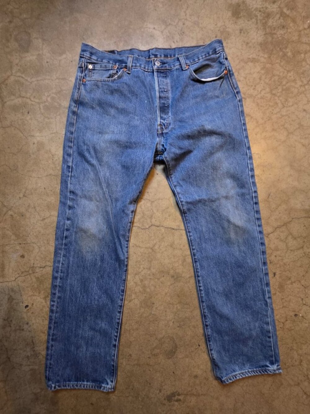 Levi’s 501 Button Fly Jeans Men’s 36x32 Blue Denim Straight Leg Classic Fit